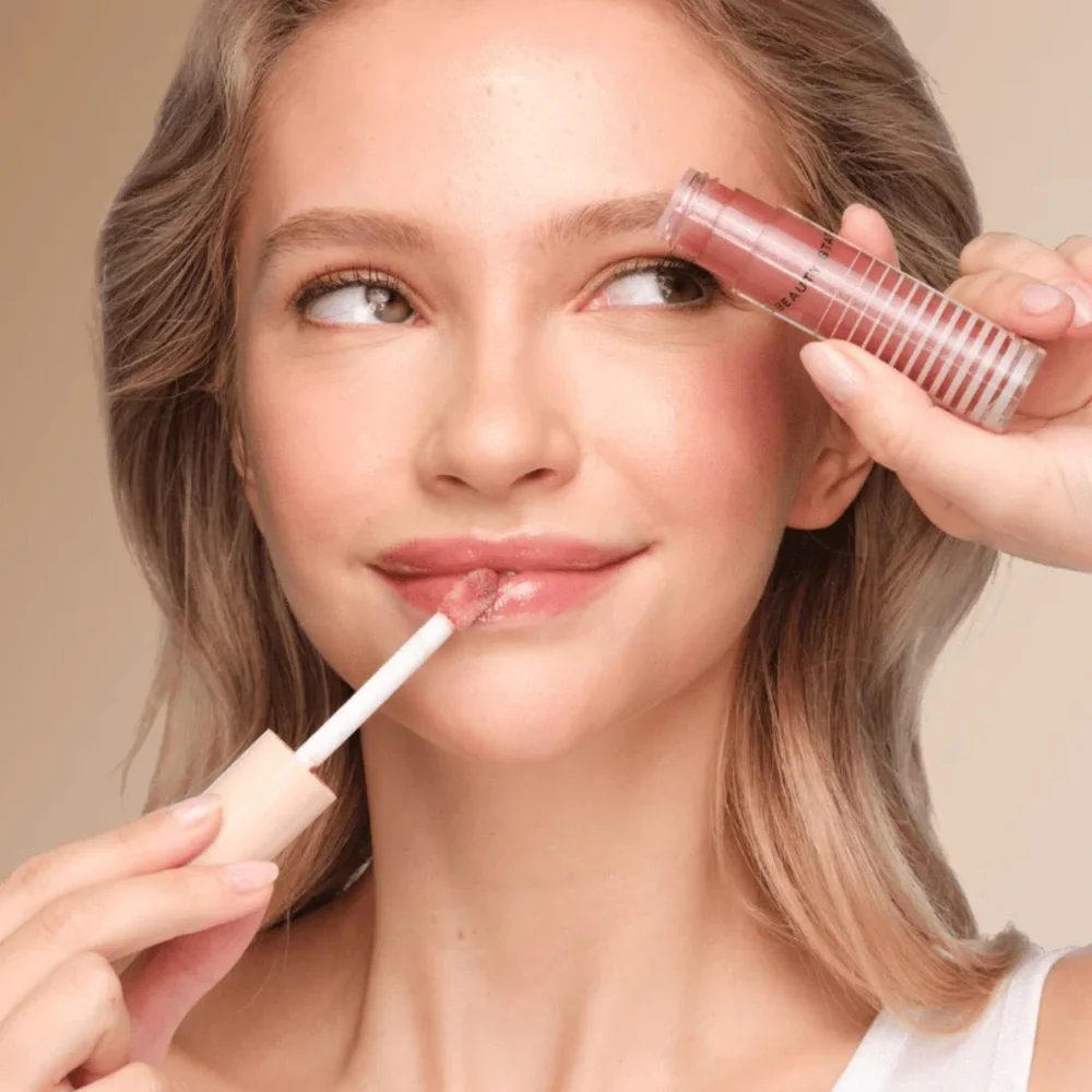 Dibs Beauty Go To Glossy Balm in Rock Candy or MIMS mega shiny pretty gloss